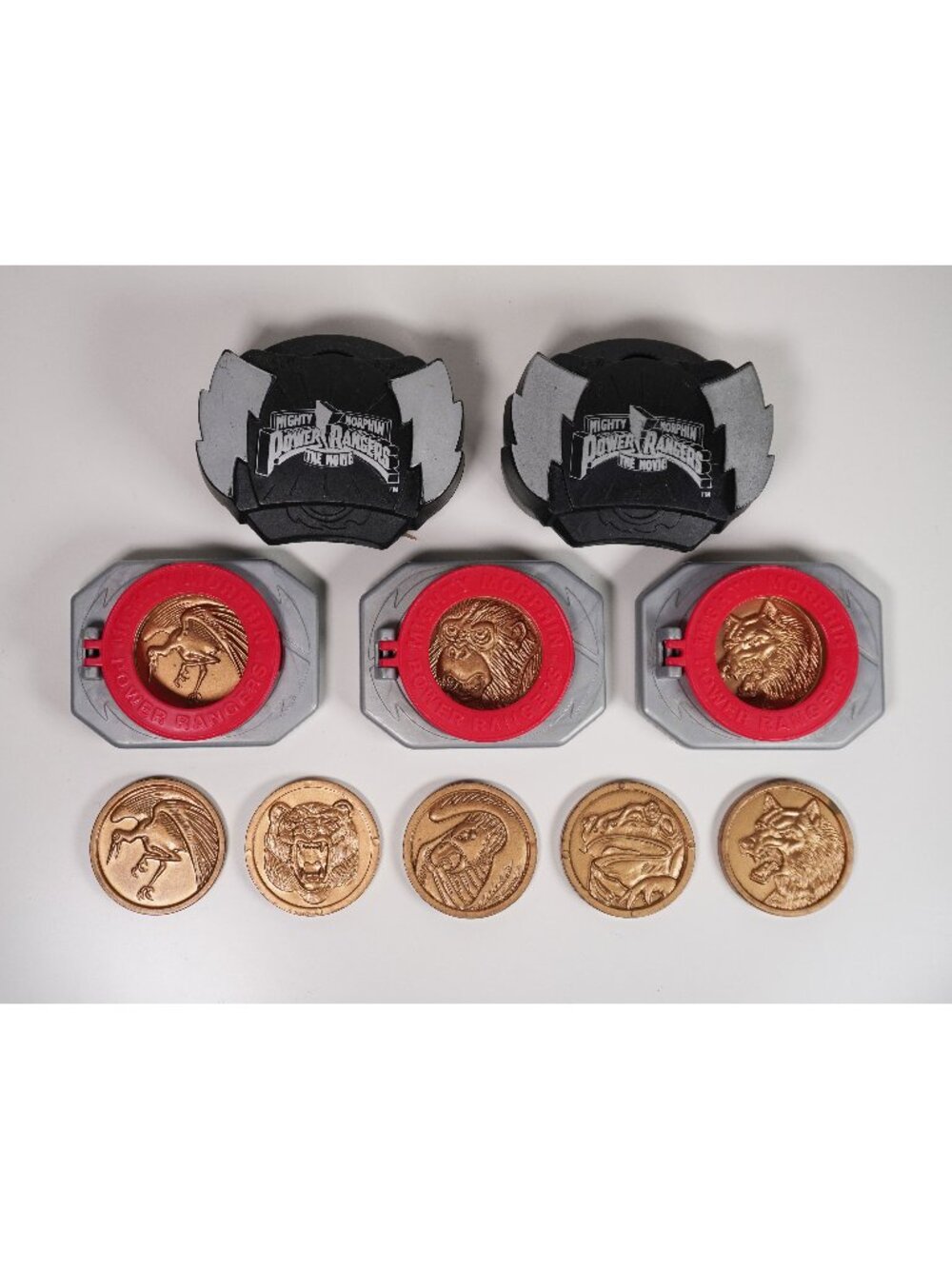 Vintage Saban 1995 Mighty Morphin Power Rangers Movie McDonald's Toys Coins Belt